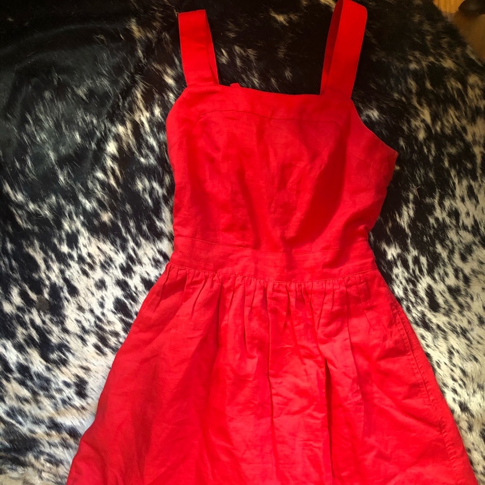 Red linen J Crew Summer Dress